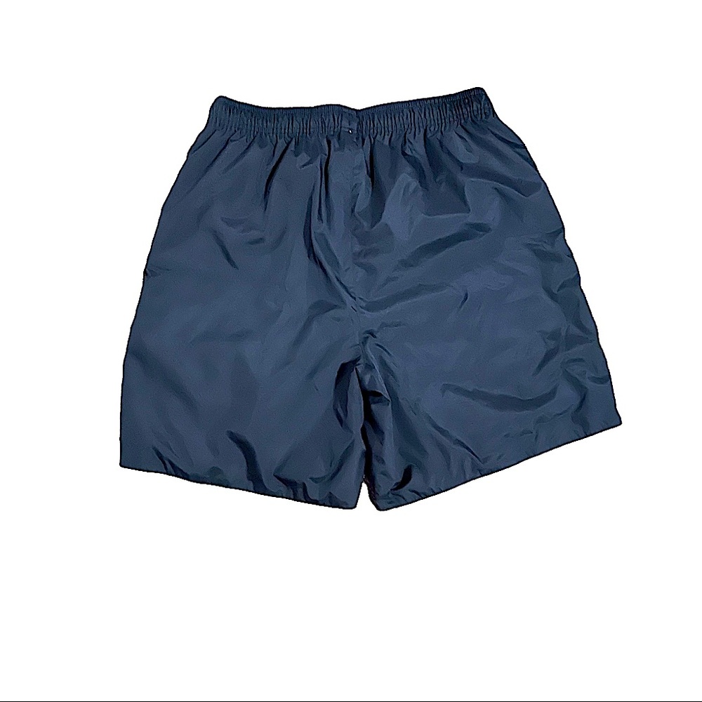Lands' End Shorts Dark Blue Pull-On Elastic Waist Athletic Stripe Pockets Size M - Picture 2 of 7